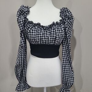ZARA GINGHAM TOP SIZE small